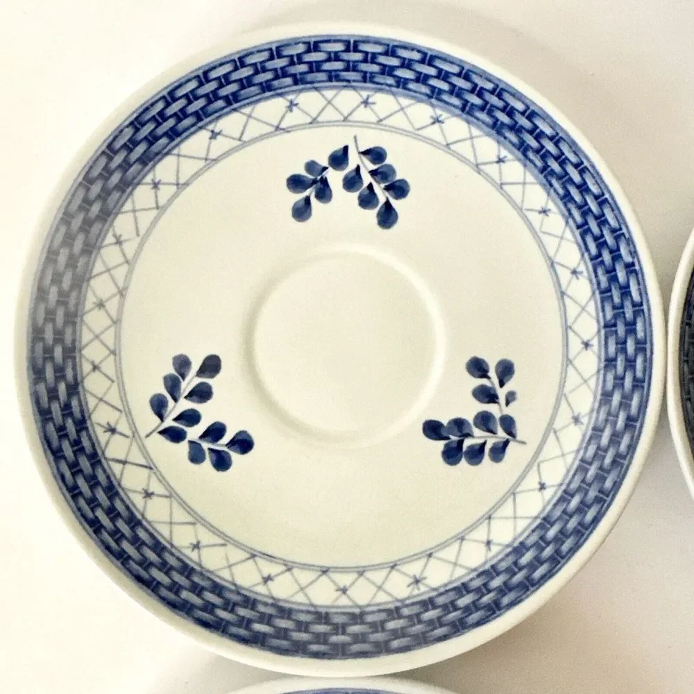 Set Of 4 Royal Copenhagen Dennark‎ Tranquebar Blue Saucer Plates 957